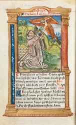 Gedrucktes Stundenbuch Gebrauch von Rom: fol. 106v, St. Franziskus von Assisi, 1510