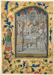 Blatt aus einem Stundenbuch: Darstellung im Tempel
