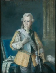 Gustav III., König von Schweden 1772-1792, in einem von Gustav Adolf inspirierten Kleid