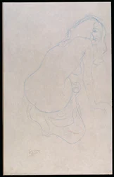 Frau, die sich nach rechts lehnt mit langen Haaren, ca. 1910-11