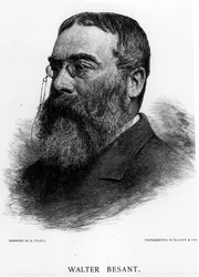 Sir Walter Besant (1836-1901) graviert von Gustav Kruell nach einem Foto von Elliot & Fry