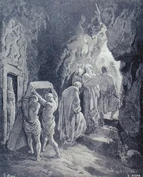 Das Begräbnis von Sarah, graviert von Heliodore Joseph Pisan, ca. 1868