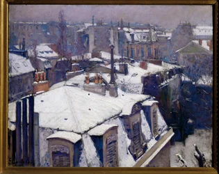 Schnee auf Dächern