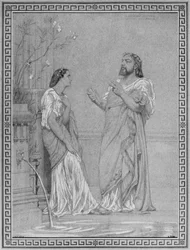 Théophile Gautier und Maria Favart, Skizze für das Gemälde 