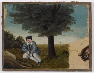 Selbstporträt von Gustave Courbet im Alter von vierzehn Jahren; Fragment eines bärtigen Kopfes