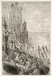 In der Stadt der Gräfin des Brunnens, aus Geschichten der Tage von König Artus von Charles Henry Hanson, veröffentlicht 1898