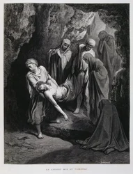 Christus wird ins Grab gelegt, Illustration aus der Dore-Bibel