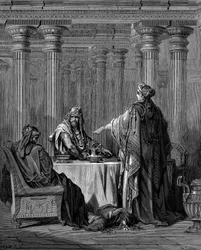 Esther ca. 450 v. Chr. vor ihrem Ehemann König Xerxes I. von Persien, 1866