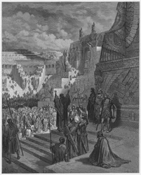 Gustave Doré Bibel: Artaxerxes gewährt den Juden Freiheit