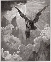 Die Göttliche Komödie, Purgatorio, 9. Gesang: Dante wird im Traum von einem Adler fortgetragen - von Dante Alighieri (1265-1321) - Illustration von Gustave Doré (1832-1883)