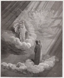 Die Göttliche Komödie (La Divina Commedia, La Divine Comédie), Paradies, 16. Gesang: Die Seele Cacciaguidas spricht von Florenz - von Dante Alighieri (1265-1321) - Illustration von Gustave Doré (1832-1883)
