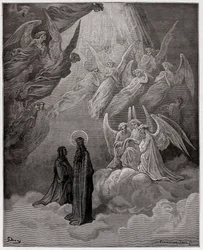 Die Göttliche Komödie (La Divina Commedia, La Divine Comédie), Paradies, 20. Gesang: Die leuchtenden Seelen singen - von Dante Alighieri (1265-1321) - Illustration von Gustave Doré (1832-1883)