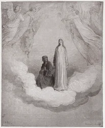 Die Göttliche Komödie, Paradies, 21. Gesang: Die selige Beatrice im siebten Kreis - von Dante Alighieri (1265-1321) - Illustration von Gustave Doré (1832-1883)