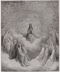 Die Göttliche Komödie (La Divina Commedia), Paradiso, Gesang 31: Die Himmelskönigin - von Dante Alighieri (1265-1321) - Illustration von Gustave Doré (1832-1883)