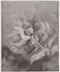 Die Göttliche Komödie, Purgatorio, Gesang 30: Beatrice unter den Engeln - von Dante Alighieri (1265-1321) - Illustration von Gustave Doré (1832-1883)