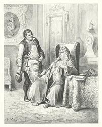 Die Fabeln von La Fontaine: Der Schuster und der Bankier (Gravur)