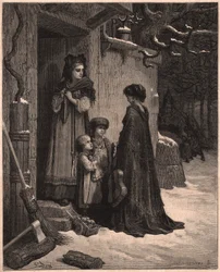 Die Grille und die Ameise, Illustration zu der Fabel von Jean de La Fontaine
