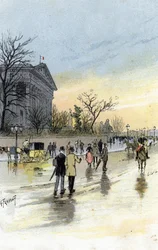 Ansicht des Palais Bourbon, Sitz der französischen Nationalversammlung, Paris. Zeichnung von Gustave Fraipont (1849-1923) aus Saint-Juirs