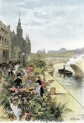 Ansicht des Blumenmarktes, Ile de la Cite, Paris