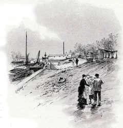 Ansicht der Ufer der Seine und des Quai Saint-Bernard, Paris