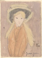 Kleines Mädchen mit großem Hut