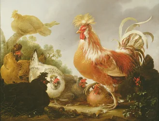 Hahn und Hennen in einer Landschaft, 1649