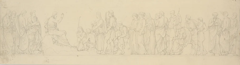 Bergpredigt. Frieskomposition mit Studie zu abweichendem Relief in der Schlosskirche
