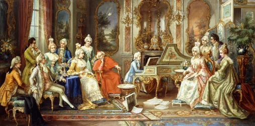 Junger Mozart bei einem Konzert