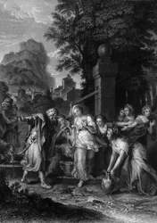Das Treffen von Eliezer und Rebecca am Brunnen, 19. Jahrhundert