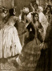 Damen drängen auf Einlass ins House of Lords, 1758, Illustration aus Hutchinsons Geschichte der britischen Nation, ca. 1923