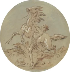 Eines von achtzehn Designs für eine Serie von Platten, die Venus und Adonis illustrieren