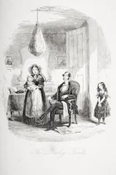 Die Familie Dombey, Illustration aus Dombey und Sohn von Charles Dickens (1812-70) erstmals veröffentlicht 1848