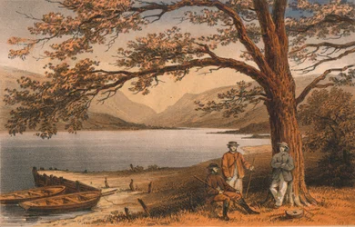 Der See des angenehmen Rückzugs. Llyn Mwyngyl, von Tal-y-Llyn, 19. Jahrhundert