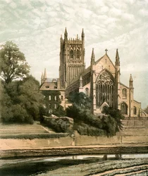 Kathedrale von Worcester, Worcestershire, ca. 1870