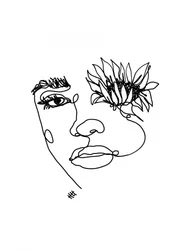 Blumengesicht Linienkunst