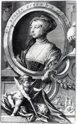 Anne Boleyn, graviert von Jacobus Houbraken