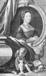 Porträt von Catherine Howard, graviert von Jacobus Houbraken