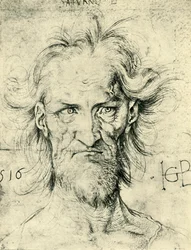 Kopf eines bärtigen alten Mannes Saturn, 1516, 1943
