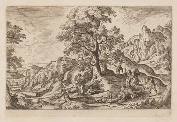 Tafel 11, aus Landschaften mit Szenen aus dem Alten und Neuen Testament und Ovids Metamorphosen