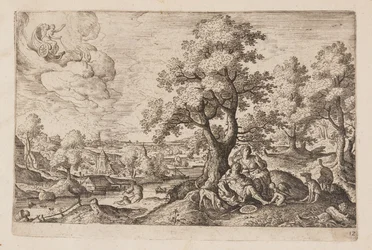 Tafel 12, aus Landschaften mit Szenen aus dem Alten und Neuen Testament und Ovids Metamorphosen