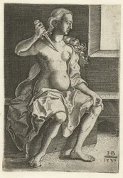 Lucretia sticht sich ein Messer in die Brust