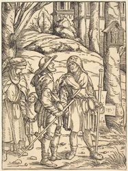 Pilger an einem Wegesrand-Schrein