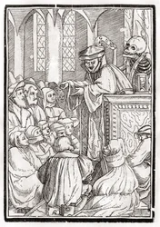 Der Tod kommt für den Prediger, graviert von Georg Scharffenberg, aus 