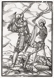 Der Tod kommt zum Soldaten, graviert von Georg Scharffenberg, aus 
