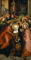 Der Tod der Jungfrau, bemalter Flügel des Afra-Altars, 1490
