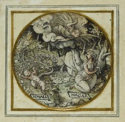 Hagar und Ismael - Entwurf für ein Anhänger oder Hutabzeichen, um 1532-43