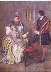 Menschen böse Manieren leben in Messing: ihre Tugenden schreiben wir in Wasser (König Heinrich VIII), aus Die vollständigen Werke von Shakespeare, veröffentlicht von George Harrap & Co Ltd, 1920er Jahre