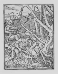 Adam gräbt, aus Der Totentanz (ca. 1526, veröffentlicht 1538)