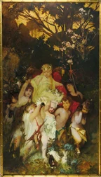 Moderne Amoretti, Triptychon, Mittelteil, 1868