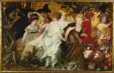 Moderne Amoretti, Triptychon, linkes Panel, 1868